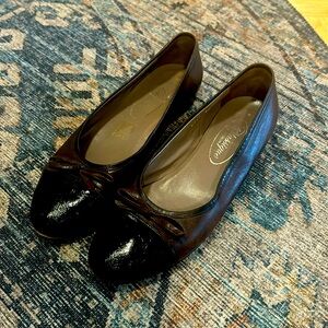 Chocolate brown Italian leather ballet flats